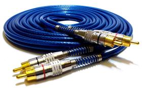 2 Cabo RCA Blindado 5 Metros 5mm Som Automotivo Amplificador
