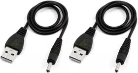 2 CABOS PARA ALIMENTAÇÃO ELÉTRICA DE TABLET / ROTEADOR / CÂMERA ENTRADA USB SAÍDA PINO REDONDO FINO 2,5mm - NACIONAL