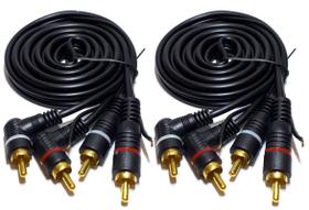 2 Cabos RCA 1,5 Metros Injetado Banhado Ouro Som Atacado 2 Cabos RCA 1,5 Metros Injetado Banhado Ouro Som Atacado