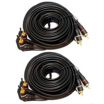 2 Cabos Rca 5 Metros P/ Modulo, Amplificador Banhado A Ouro