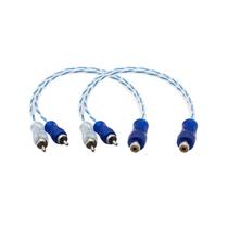 2 cabos rca y injetado azul/prata transparente 2m 1f