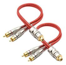 2 Cabos Y Rca 1 Femea 2 Machos Blindado Vermelho Techone