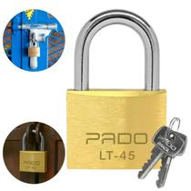 2 Cadeado Segredos Iguais Portão Casa Armario 45mm Pado