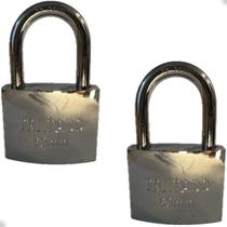 2 Cadeados com 3 chave tetra cromado prata 63mm