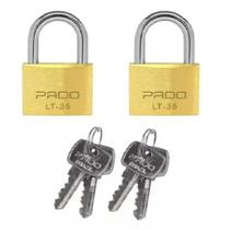 2 Cadeados em Latão LT 35 C/ 4 Chaves Iguais - Pado