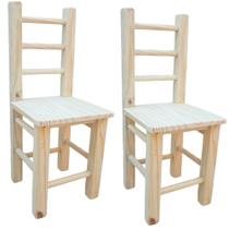 2 Cadeira Infantil De Criança De Madeira De Pinus