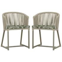 2 Cadeiras de Jantar Área Noronha em Alumínio com Pintura Fendi Corda Náutica E5 Trama Original