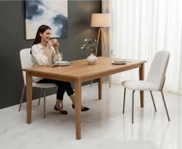 2 cadeiras de jantar no tecido linho dubai dara aço nobre off white