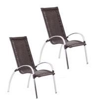 2 Cadeiras Descanso Garden em Alumínio para Área Jardim e Piscina - Trama Original