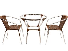 2 Cadeiras e Mesa Turin - Área externa, lazer, jardim, churrasqueira Nova - Trama Original