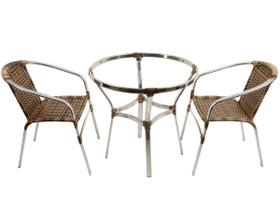 2 Cadeiras e Mesa Turin - Área externa, lazer, jardim, churrasqueira Nova - Trama Original