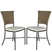 2 Cadeiras Gramado Pequi Jardim Em Fibra Tramada Fechada