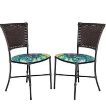 2 Cadeiras Gramado Tabaco Sala De Jantar Em Fibra Sintética