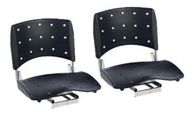 2 Cadeiras P/ Barco Giratória E Dobrável C/ Assento Grande Em Pvc Narciso