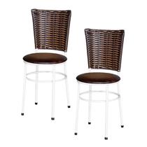 2 Cadeiras para Mesa Branca Hawai Avelã 2 Cadeiras para Mesa Branca Hawai Avelã