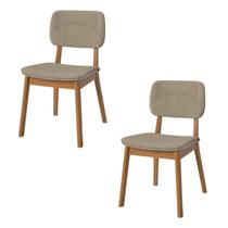 2 Cadeiras Para Mesa de Jantar em Linho Ouro/Nature Classic - Imcal