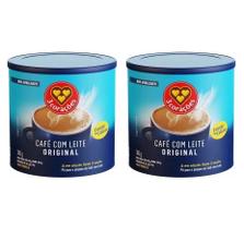 2 CAFE Com LEITE Original Solúvel Três CORAÇÕES Lata 2 CAFE Com LEITE Original Solúvel Três CORAÇÕES Lata