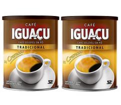 2 Café Solúvel IGUAÇU Cremoso TRADICIONAL Em Pó 200g Lata
