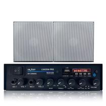 2 Caixa De Som Quadrada Teto Gesso + Receiver Ls600 Le Son