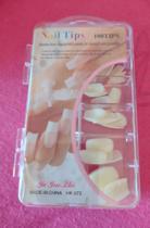 2 caixa de unha postiça leitosa redonda