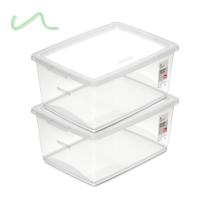 2 Caixa Organizadora Com Tampa Plástico Cristal Ordene 30l 2 Caixa Organizadora Com Tampa Plástico Cristal Ordene 30l