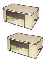 2 Caixa Organizadora Guarda Roupa Edredom Cobertor 45X45X20