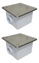 2 Caixa Passagem De Piscinas Tampa Inox Herbinject 2 Caixa Passagem De Piscinas Tampa Inox Herbinject