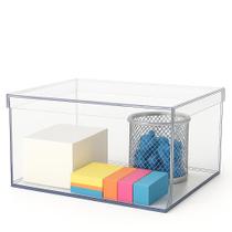 2 Caixas Acrílica Transparente 14x14x9 cm Organizadora Multiuso