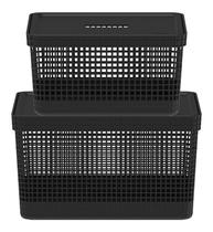 2 Caixas Cesto Organizador Grid Casa Brinquedos, Escritorio, lavanderias, closets