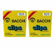 2 Caixas Clips Metálicos Tamanho Grande Bacchi Nº 10/0 Com 36 Unidades para Organização de Documentos 2 Caixas Clips Metálicos Tamanho Grande Bacchi Nº 10/0 Com 36 Unidades para Organização de Documentos