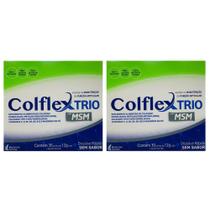 2 Caixas Colágeno Colflex Trio MSM 30 Sachês Hidrolisado Sem Sabor