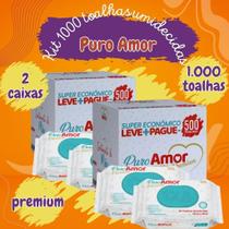 2 CAIXAs COM 1000 LENÇOS/TOALHA UMEDECIDA PURO AMOR PREMIUM C/50 2 CAIXAs COM 1000 LENÇOS/TOALHA UMEDECIDA PURO AMOR PREMIUM C/50