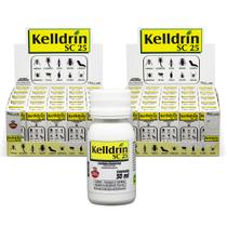 2 Caixas com 25 Unidades Inseticida Kelldrin Sc 25 30ml Mata Escorpião Barata Aranhas Traças Pulgas Carrapato Kit 50 Un