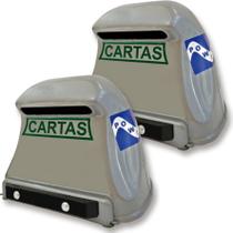 2 Caixas Correio Power Carta Grade Horizontal Portão Prata 2 Caixas Correio Power Carta Grade Horizontal Portão Prata