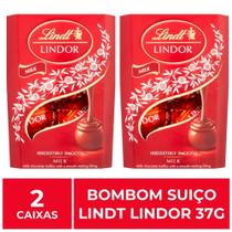 2 Caixas de 37g, Bombons de Chocolate Suiço, Lindt Lindor