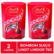 2 Caixas de 75g, Bombons de Chocolate Suiço, Lindt Lindor