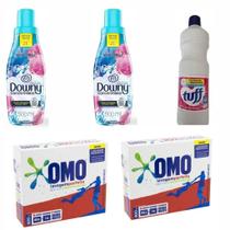 2 Caixas de Sabão em pó omo 800g + 2 Amaciantes de roupas downy 500ml cada + 01 Alvejante 1 Litro s/