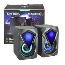 2 Caixas De Som Gamer RGB 8W Com USB E P2 Para Computador Diamond X Targa 2 Caixas De Som Gamer RGB 8W Com USB E P2 Para Computador Diamond X Targa