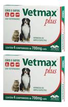 2 caixas de Vetmax Vermífugo Cães E Gatos 4 Comprimidos Vetnil
