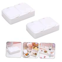 2 Caixas Dupla Organizador Banheiro Porta Objetos Com Tampa 2 Caixas Dupla Organizador Banheiro Porta Objetos Com Tampa