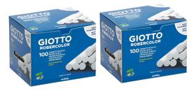 2 Caixas - Giz Escolar Giotto Robercolor 100 Unidades Branco