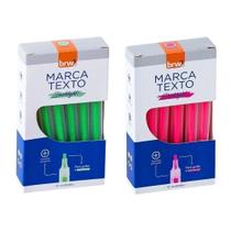 2 Caixas Marca Texto Fluorescente Transparente 12 Unidades Brw Verde E Rosa 2 Caixas Marca Texto Fluorescente Transparente 12 Unidades Brw Verde E Rosa