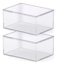 2 Caixas Organizadoras Acessórios Multiuso Acrílico C/ Tampa 2 Caixas Organizadoras Acessórios Multiuso Acrílico C/ Tampa