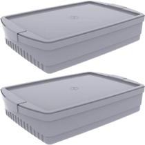 2 Caixas Organizadoras Crippa 11L Empilháveis Tampa Travas Laterais Code Grafite 2 Caixas Organizadoras Crippa 11L Empilháveis Tampa Travas Laterais Code Grafite