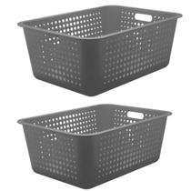 2 Caixas Organizadoras Grandes Organize Cestos Plásticos 40l