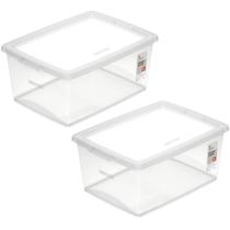 2 Caixas Organizadoras Plástica 15L com Tampa Ordene My Clos 2 Caixas Organizadoras Plástica 15L com Tampa Ordene My Clos