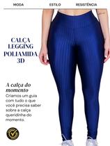 2 Calça Legging 3D Poliamida Básico Cintura Alta Grossa Fitness Academia Ou Dia A Dia