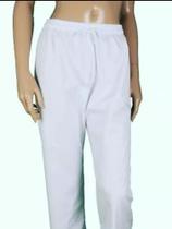 2 Calças Brancas Com Elástico e Cordão brim Leve branca P/ Laboratório Saúde tamanho: M
