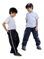 2 Calças Jogger Tactel Infantil Juvenil Menino Faixa Lat 418