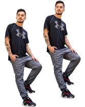 2 Calças Tactel Masc Skinny Jogger Barata Elastico Barra 416